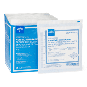 Medline Non-Woven Drain Sterile Sponges 4"x4" BOX