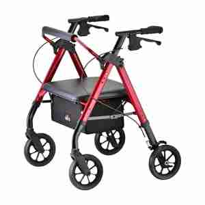 NOVA Star Heavy Duty Bariatric Rollator Walker with Extra Wide Padded Seat, 8" Wheels